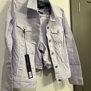 Women's Lavender Denim Jacket and short set